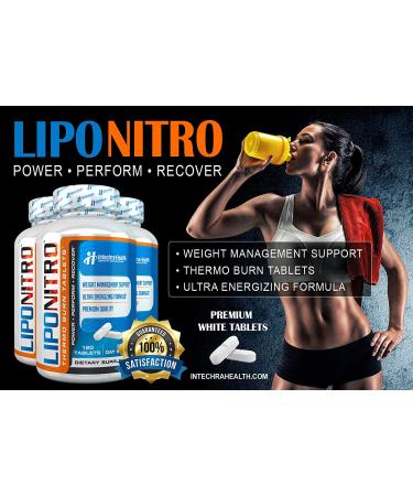 LipoNitro Maximum Strength Thermo-Burn Diet Pills - Scientifically Researched Ingredients - 120 Tablets - Buy Online on GoSupps.com