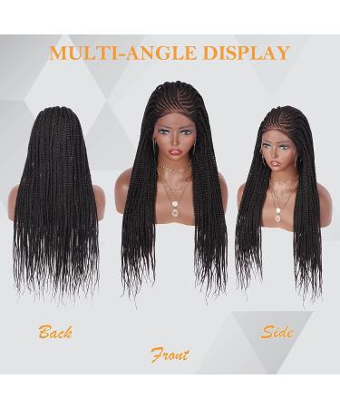 30 Alebery 13x6 HD Lace Front Knotless Box Braided Wig for Black Women - Lightweight Synthetic Cornrow Braids - Handmade with Baby Hair - Buy Online on GoSupps.com