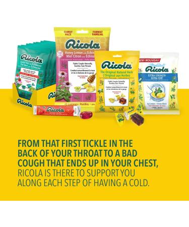 Ricola Cough Drops Original Flavour 17 Drops per Bag (Pack of 8 Bags) - Bulk Menthol Herbal Throat Lozenges Made with Swiss Herbs - Cough & Sore Throat Relief - Gluten-Free - Buy Online on GoSupps.com