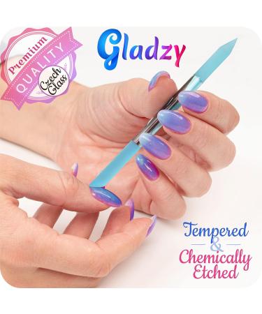 GLADZY Czech Glass Nail File Set & Callus Remover - Professional Manicure & Pedicure Care Kit with Cuticle Pusher - Double-Sided Etched Surface for Precision Filing - EU Quality - Buy Online on GoSupps.com