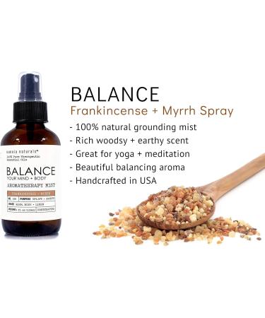Balance - Frankincense & Myrrh Sandalwood Aromatherapy Mist | 100% Natural Essential Oil Blend for Grounding & Calmness | Eunoia Naturals - Buy Online on GoSupps.com