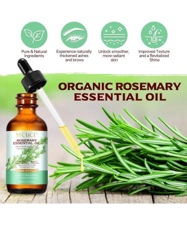 Pure Rosemary Essential Oil 2.02 Fl Oz | Undiluted Rosemary Oil for Hair Growth Skin Care & Aromatherapy | Glass Dropper Included - Buy Online on GoSupps.com