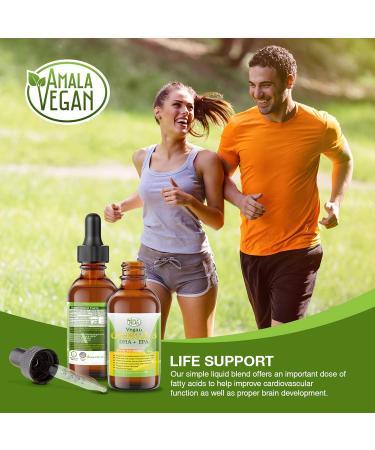 Potent & Organic Vegan Omega 3 Liquid Supplement: Better Than Fish Oil! Plant Based Water Extracted Algae Oil- DHA EPA DPA Fatty Acids- Non GMO- Supports Immune Heart Brain & Joint Health-60 Doses - Buy Online on GoSupps.com