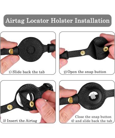 Oopsdoggy Leather Airtag Cat Collar with Bells - Durable GPS Pet Collar for Cats & Small Dogs (Black) - Buy Online on GoSupps.com