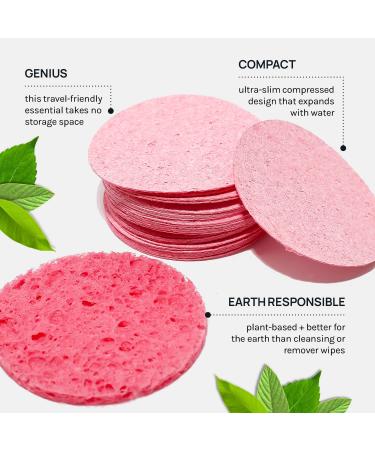 AOA Studio 50-Count Compressed Facial Sponges - 100% Natural Spa Sponges for Cleansing and Exfoliating (Pink, Pack of 50) - Buy Online on GoSupps.com