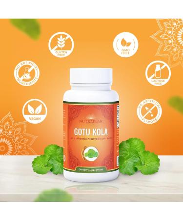 Nutrapeak Gotu Kola Capsules - 4-Month Supply (120 Capsules) | Centella Asiatica Herbal Wellness Support | Vegan Non-GMO Gluten-Free - Buy Online on GoSupps.com