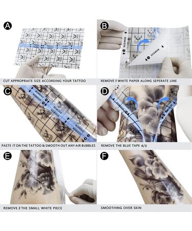 Tattoo Aftercare Waterproof Bandage | Transparent Film Dressing 6x40 Roll | Second Skin Healing Adhesive Wrap | Protect & Heal Your Tattoo - Buy Online on GoSupps.com