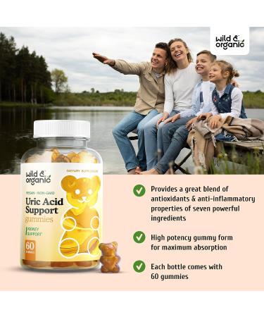 Organic Uric Acid Support Gummies with Tart Cherry, Milk Thistle & Turmeric - 60 Chews for Urinary & Joint Health - Buy Online on GoSupps.com