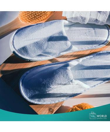 World Amenities Premium Spa Slippers Bulk - 10 Pairs, Unisex | Individually Wrapped Hotel & Travel Amenities | Ultra Soft Disposable Guest Slippers - White - Buy Online on GoSupps.com