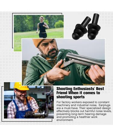 TrelaCo 200 Pairs Silicone Ear Plugs - Soft Reusable Waterproof for Sleeping Swimming and Noise Protection - Ideal for Music Concerts Hunting Shooting and Construction (Black - Buy Online on GoSupps.com