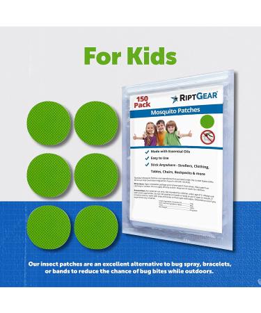 RiptGear Mosquito Repellent Patches - 150 Pack | Natural Citronella Bug Stickers | DEET Free for Kids and Adults - Buy Online on GoSupps.com