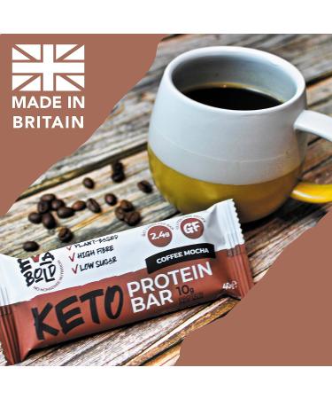 Eva Bold Coffee Mocha Keto Bars 12 x 40g | 2.2g Net Carbs | High Protein Bars | Healthy Snacks for Low Carb Gluten Free Vegan Dairy Free & Diabetic Diets - Buy Online on GoSupps.com
