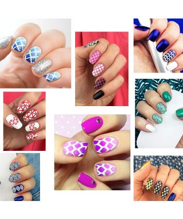 144 Pieces Holographic Nail Vinyl Stencils Sticker Set - 72 Designs, 24 Sheets - Reusable Nail Art Decals for French Tip and Fringe Guides - Buy Online on GoSupps.com