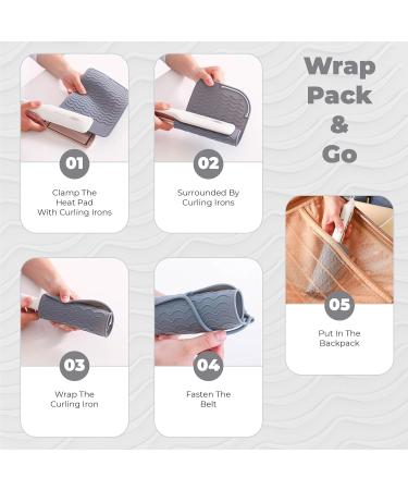 Silicone Hair Tool Holder & Heat Mat - Heat Resistant Pad for Flat Iron & Curling Iron | Professional Anti Heat Mat for Hair Styling Tools - Buy Online on GoSupps.com