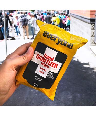 Everyone Hand Sanitizer Wipes - 30 Count Coconut & Lemon, 99% Effective, Plant-Derived Alcohol - Buy Online on GoSupps.com