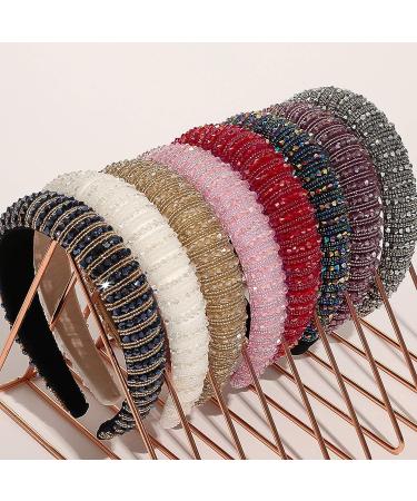 Baroque Rhinestone Crystal Diamond Headband - Red | Wide Glitter Beaded Hairband for Women & Girls - Buy Online on GoSupps.com