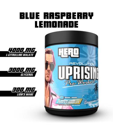 Revolution Nutrition Uprising Hero Citrulline Malate 2:1 DMAE Lion's Mane Caffeine For Men & Women 450g 30 Servings Blue Raspberry Lemonade Blue Raspberry Lemonade 450g - Buy Online on GoSupps.com
