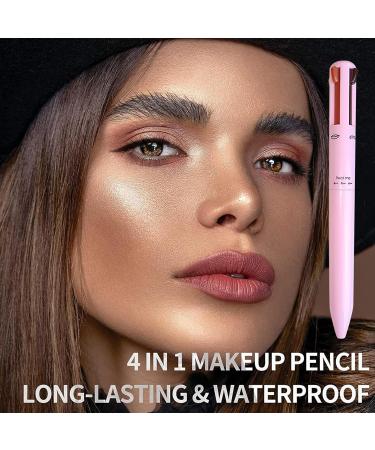 Waterproof Eyeliner Pencil | Matte 4 In 1 Lip | 4 Colors Eyebrow Marker Rotating Long-Wear Sweatproof For Natural Daily Makeup Replacement Refill - Buy Online on GoSupps.com