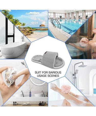 Shower Foot Scrubber - Soft Silicone Bristles with Non-Slip Suction Cups | Dead Skin Remover | Exfoliates, Massages, Improves Circulation | Soothes Tired Feet - 1PCS Gray - Buy Online on GoSupps.com