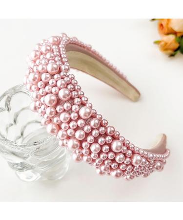 TRIXES Pink Beaded Headband - Women's Fashion Accessory - Pearl Beaded - Buy Online on GoSupps.com