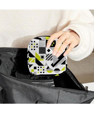 GIAPB Period Bag - Abstract Geometric Plaid Color Sanitary Napkin & Makeup Storage Pouch - Buy Online on GoSupps.com