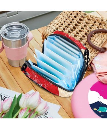 Retro Japanese Handicraft Menstruation Pad Bag with Zipper - Stylish Women's Napkin & Tampon Organizer - Buy Online on GoSupps.com