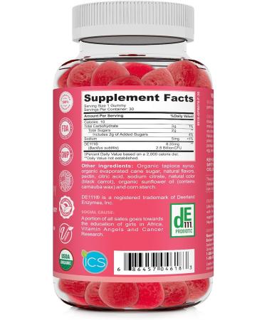 Kids Probiotic Gummies Organic Probiotics Kids for Digestive Health Immune Support Constipation Bloating. 2.5 Billion CFU Strawberry Flavor Chewable Probiotics for Children Ages 4+ 30ct (1) - Buy Online on GoSupps.com