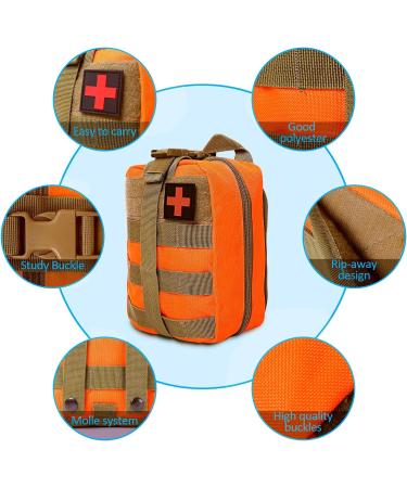 Buy Bituor Tactical First Aid Pocket Kit - Molle Waterproof EMT Pouch for Outdoor Camping Travel & Adventure (Orange) - Buy Online on GoSupps.com