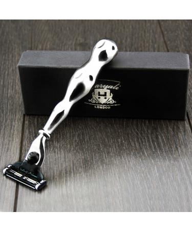 3 Edge Shaving Razor With Non Magnetic Stainless Steel Hollow Handle Beard and Mustache Safety Razor For Mens Perfect Shave