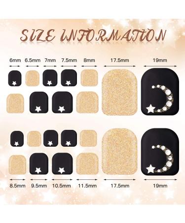Retro Style Toenail Polish Stickers - 308 Pieces Full Toe Nail Wraps with Glitter - DIY Manicure Decal for Girls | Includes 14 Sheets and 2 Nail Files - Buy Online on GoSupps.com