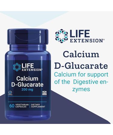 Life Extension Calcium-D-Glucarate 200mg - 60 Vegan Capsules | Lab Tested, Gluten-Free, Non-GMO - Buy Online on GoSupps.com