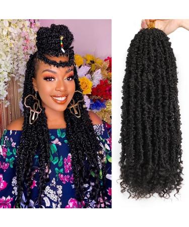 ZRQ Butterfly Locs Crochet Hair With Curly Ends 24 Inch 6 Packs Pre Looped Long Butterfly Soft Locs Most Natural Black Distressed Butterfly Faux Locs Synthetic Pre-twisted Goddess Locs Crochet Braiding Hair Extensions (24 …