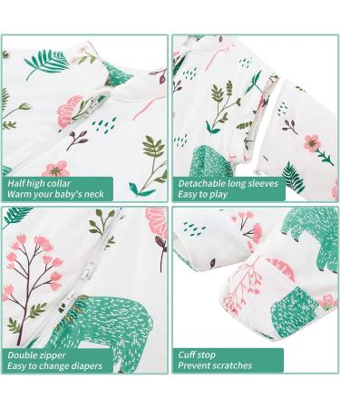 Winter Toddler Sleeping Bag 3.5 Tog Cotton | Infant Toddler Wearable Blanket 24-48M | Animal Bear Design | Detachable Long Sleeves - Buy Online on GoSupps.com