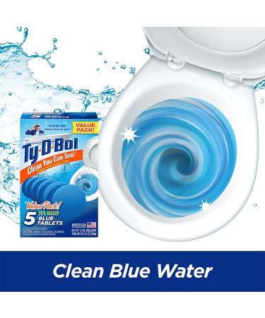 Ty-D-Bol Toilet Cleaner - 5 Blue Tablets for Toilet and Bathroom Deodorizing - Easy to Use Single Pack - Buy Online on GoSupps.com