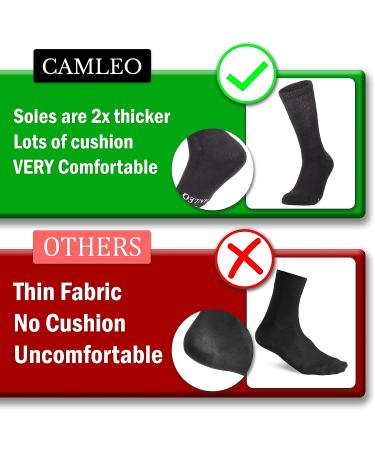 Camleo Diabetic Socks for Men - Non-Binding Comfort Socks for Circulation - Neuropathy & Cushioned Design - 3 Pairs (Size 12-14) - Buy Online on GoSupps.com