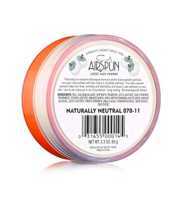 Airspun Loose Face Powder Naturally Neutral 070-11 - 2.3 oz (65 g) | Flawless Finish & Long-lasting Matte - Buy Online on GoSupps.com