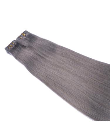 Tape In Hair Extensions - Dark Grey 40cm | 50 Remy Real Hair Tresses with Adhesive Tape | Novon Hair Extensions - Buy Online on GoSupps.com