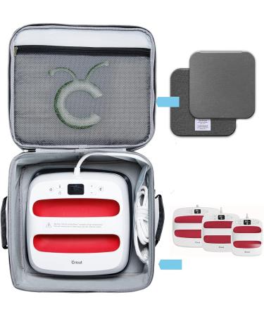 Double-Layer Carrying Case for Cricut EasyPress 2 12x10 & 9x9 Machine - Grey | Easy Press Bag with Pocket & Mat for Cricut Accessories (Patent Pending) - Buy Online on GoSupps.com
