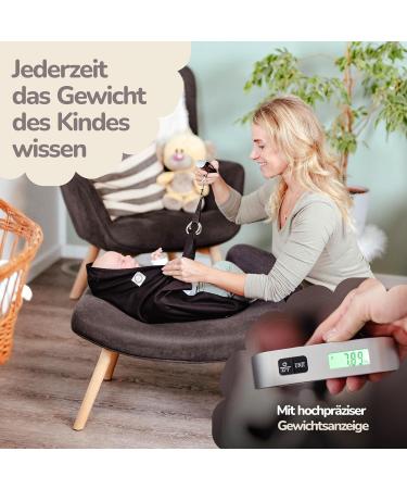 Buy Baby Weighing Towel with Digital Scale - 100% Linen & Cotton Weighs Infants up to 13kg - Midwife Black - International Shipping Available - Buy Online on GoSupps.com