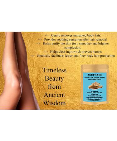Vegan Hair Removal Mask | Sandalwood Depilatory for Sensitive Skin | Organic Facial Hair Removal for Men & Women | Pubic Bikini & Leg Powder Waxing - Buy Online on GoSupps.com