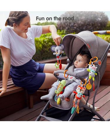 Tumama Kids Baby Hanging Toys - Animal Rattles for 0-12 Months | Stroller & Bed Activity Set (4-Pack) | Perfect Birthday Gifts for Newborn Girls - Buy Online on GoSupps.com