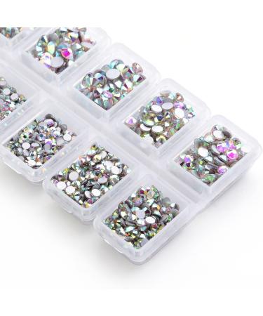 Zealer 1800pcs Top Grade AB Crystal Nail Art Rhinestones for Nails, Crafts, Makeup - 300pcs Each SS3, 6, 10, 12, 16, 20 - Crystal AB - Buy Online on GoSupps.com