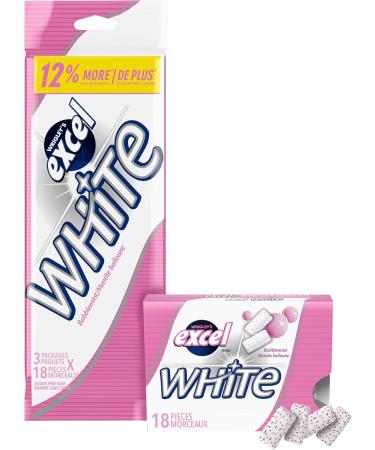 EXCEL Spearmint Flavoured Sugar Free Chewing Gum 12 Pieces 12 Packs & White Bubblemint Teeth Whitening Sugar Free Chewing Gum 18 Pieces 3 Packs - Buy Online on GoSupps.com