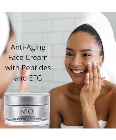 N1O1 Nitric Oxide Anti Aging Face Cream with Complex Peptides, EGF, Collagen & Elastin Boost - Hydrating, Pore Minimizer, Reduces Wrinkles & Dark Spots - 1.75 oz - Buy Online on GoSupps.com