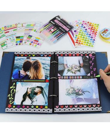 Vienrose 8.5x11 Inch Hardcover Photo Album Scrapbook with DIY Kit - 60 Pages, Ideal for Anniversary, Wedding, Friends & Kids - White Paper, 3 Rings - Unique Gift Idea - Buy Online on GoSupps.com