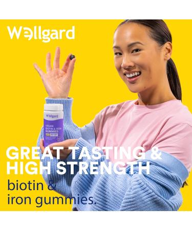 Biotin Hair Growth Gummies | Wellgard Vegan Biotin Supplements | Chewable B7 Vitamins | Mixed Berry Flavour - Buy Online on GoSupps.com