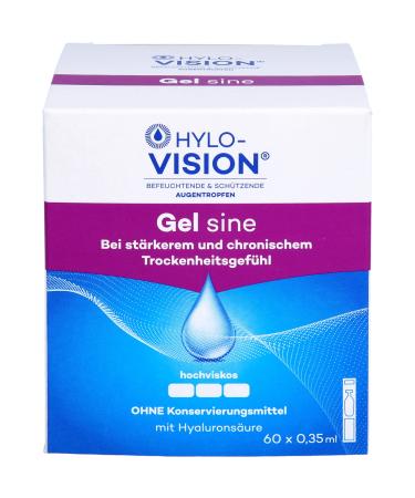 HYLO-VISION GEL SINE Eye drops-intensive moisture in strong & chronically dry eyes ideal for on the go high viscosa preservative-free suitable for contact lenses 60 x 0.35 ml