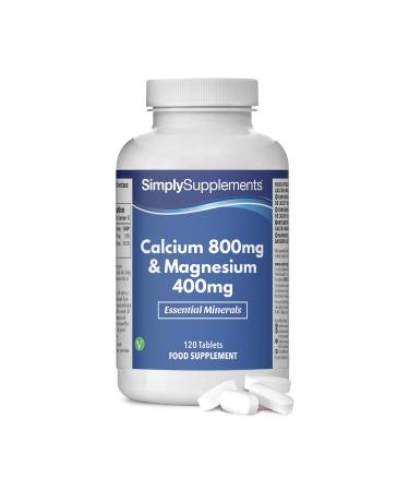 Calcium 800mg & Magnesium 400mg | Support for Bone Health and Muscle Function | 120 Tablets - Buy Online on GoSupps.com