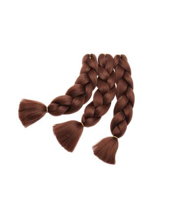 24 Hair Extension Crochet Braids - Synthetic Braiding Hair (3 Pcs 300g) in Red Brown - Perfect for International Shipping - Buy Online on GoSupps.com