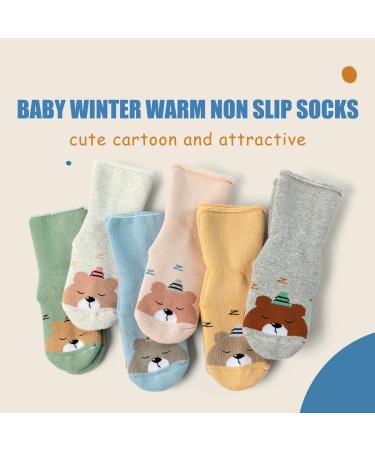 Non Slip Baby Winter Socks with Grips 6 Pairs - 0-12 Months | Moon Tree Baby - Buy Online on GoSupps.com